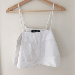 Flowy white crop top